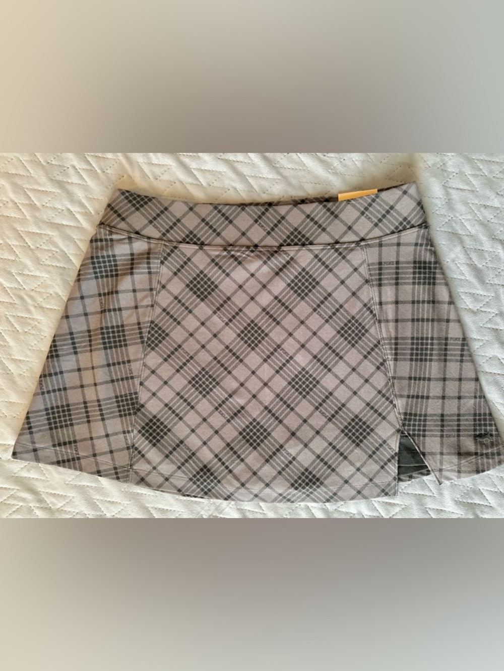 PINK Active Plaid Mini Skort in Gray and Black